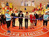 Ze slavnostního otevření výstavy české atletiky v Galerii Harfa v Praze.