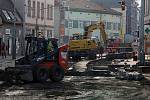 Rekonstrukce tramvajové trati v Zenklově ulici.