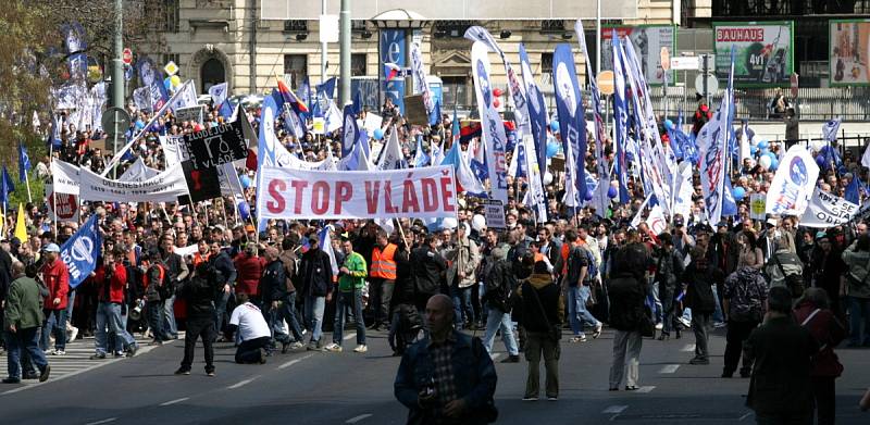 Demonstrace v Praze v sobotu 21.dubna na Václavském náměstí. 