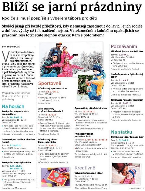 Blíží se jarní prázdniny. Infografika. 