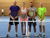Tenisová exhibice na slavnostním otevření tenisové haly v Praze - Motole, Karolína Plíšková s Janem Kollerem porazila Bohdana Ulihracha s Patrikem Bergrem.