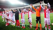 Fotbalové utkání HET ligy mezi celky SK Slavia Praha a Bohemians Praha 1905 25. února v Praze.