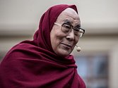 Dalajlama při návštěvě v Praze.