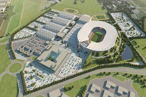 Plánovaný centrální stadion pro 65 000 diváků v Letňanech