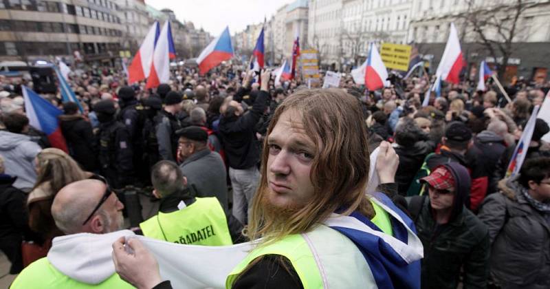 Sobotní demonstrace proti islamizaci. Václavské náměstí