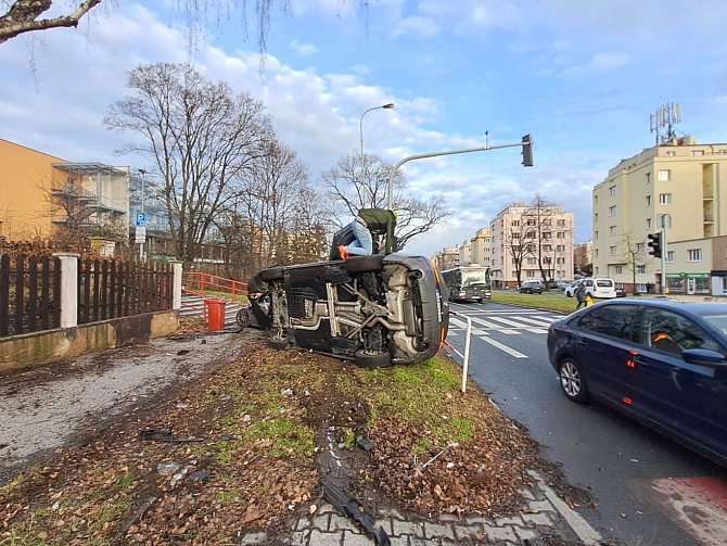 Nehoda v Patočkově ulici.