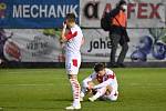 Utkání 29. kola první fotbalové ligy: Bohemians Praha 1905 - SK Slavia Praha, 25. dubna 2021 v Praze. Zprava Lukáš Masopust a Tomáš Holeš ze Slavie po skončení zápasu.