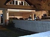 Požár v rodinném domě v Třebotově v okrese Praha-západ.