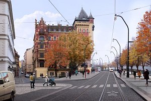 Praha připravuje proměnu centra v oblasti kolem Karlova mostu. Na snímku je zastávka Karlovy lázně.
