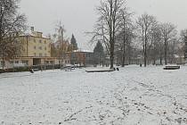 První letošní sníh v Praze 10.
