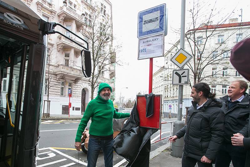 Odhalení nové autobusové zastávky U Prdlavky.