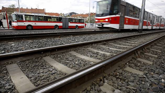 Tramvajová trať v Praze. Ilustrační foto. 