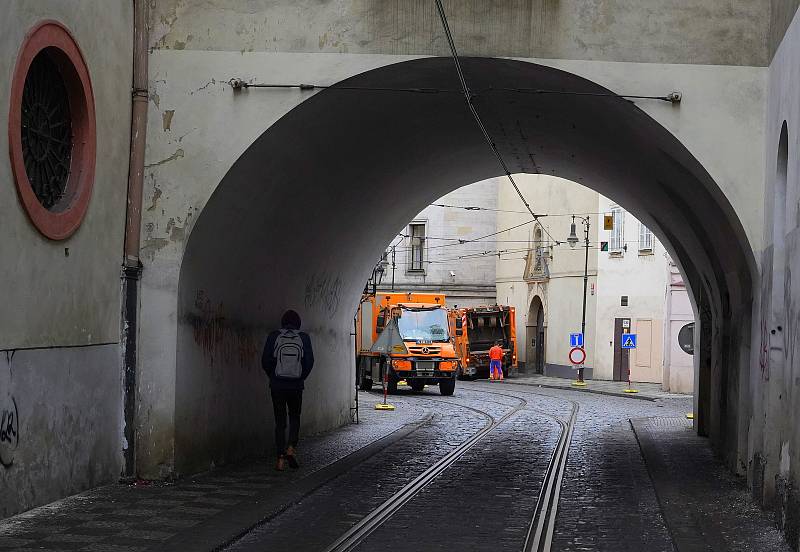 Výluka tramvajové dopravy - Újezd - Malostranská v Praze.