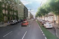 Dnes jedna z dopravně nejvytíženějších ulic v Praze s nejvíce znečištěným ovzduším. Humanizací by se měla zúžit. Na širších chodnících se má objevit zeleň.