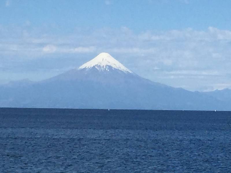 Známá jihochilská sopka Osorno.