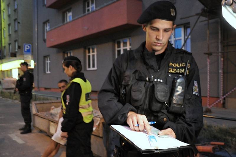 Z dopravně-bezpečnostní policejní akce pražské policie na magistrále na Pankráci.