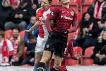 Zápas 28. kola Fortuna ligy mezi Sparta Praha a Slavia Praha, hraný 14. dubna v Praze v Sinobo stadium. Lukáš Štětina