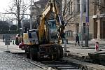 Rekonstrukce tramvajové trati v Zenklově ulici.