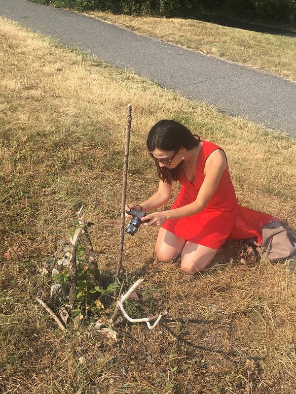 Sázení stromů jako jedna z forem tzv. guerilla gardeningu v Praze na Vypichu.