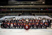 Hokejisté Sparty vyhráli základní část extraligy ročníku 2020/2021 a obdrželi Prezidentský pohár.