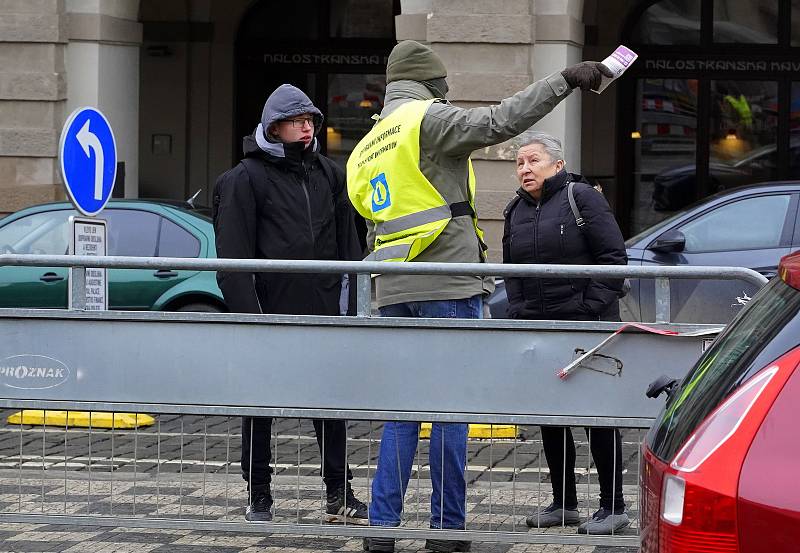 Výluka tramvajové dopravy - Újezd - Malostranská v Praze.