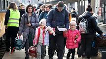 Ukrajinští uprchlíci v Praze, březen 2022.