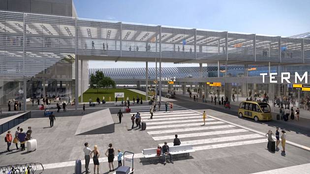 Vizualizace budoucí podoby letiště v Ruzyni.