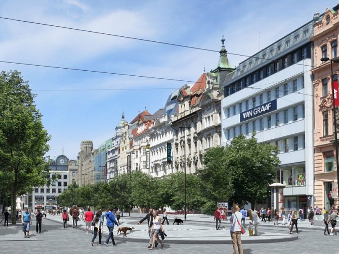 Revitalizace Václavského náměstí v Praze.
