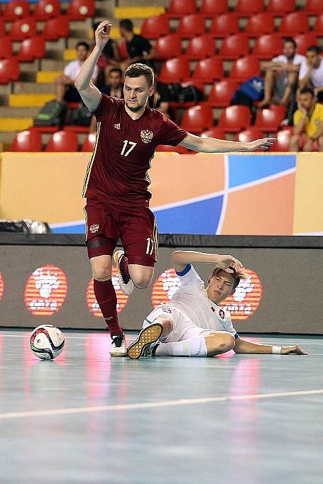 Češí akademici podlehli v semifinále MS ve futsalu Rusku 1:5, 9. července 2016.