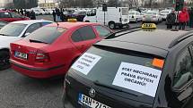 Protest taxikářů v Praze 8. února