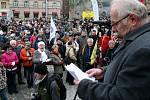 Protestní pochod odborářů proti korupci se konal v pátek v Praze. Vedl z Palackého náměstí na Malostranské náměstí.