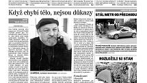 Stránka Deníku, kde je díl seriálu o zločinu, který pro Deník psal spisovatel Viktorín Šulc.
