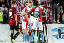 Zápas semifinále poháru MOL Cup mezi Slavia Praha a Sparta Praha hraný 24. dubna v Praze.