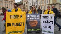 Východoevropská stávka za klima na Staroměstském náměstí v Praze v režii studentského ekologického hnutí Fridays for Future.