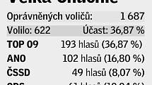 Pětice volebních uskupení, která v daném místě získala největší podporu v eurovolbách.