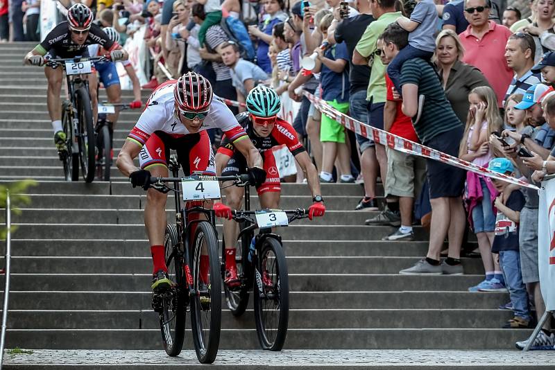 Tradiční cyklistický závod Pražské schody proběhl 17. května na pražské Malé Straně. Na snímku Jaroslav Kulhavý.