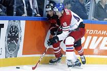 Hokejové utkání mistrovství světa mezi Českou republikou a Kanadou v pražské O2 Areně