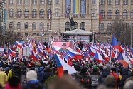 Demonstrace proti vládě na Václavském náměstí 11. března 2023.