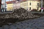 Rekonstrukce tramvajové trati v Zenklově ulici.