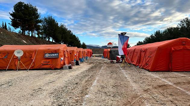 Základní tábor českého USAR týmu v Adiyamanu.