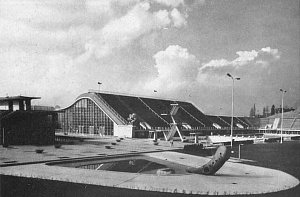 Plavecký stadion v Praze - Podolí od Richarda F. Podzemného z let 1959 - 1965.
