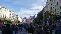 Demonstrace na Václavském náměstí, 28. 9. 2022