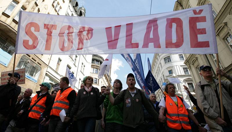 Demonstrace v Praze v sobotu 21.dubna na Václavském náměstí. 