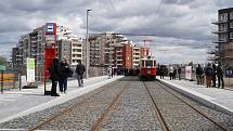 Slavnostní zahájení provozu na nové tramvajové trati Sídliště Barrandov - Holyně.