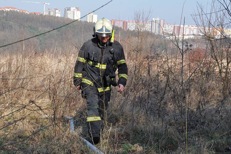 Jedním z mnoha požárů porostu, které pražští hasiči likvidují v nynějších teplých a suchých dnech, byl oheň v travnatém a křovinatém porostu na okraji sídliště na Jižním Městě. Ve čtvrtek po půl druhé odpoledne zachvátil plochu odhadem 250×250 metrů.