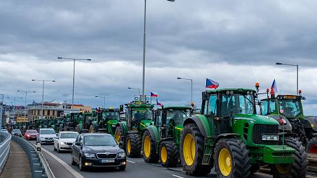 Pondělní demonstrace zemědělců v Praze. 