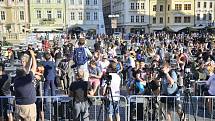 Demonstrace za živou kulturu na Staroměstkém náměstí 27. 7. 2020