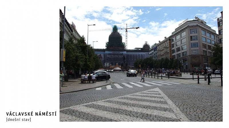 Prezentace k návratu tramvají na Václavské náměstí.