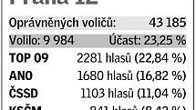 Pětice volebních uskupení, která v daném místě získala největší podporu v eurovolbách.