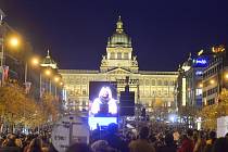Připomínka událostí 17. listopadu v Praze. Koncert na Václavském náměstí. 17. listopad 2019